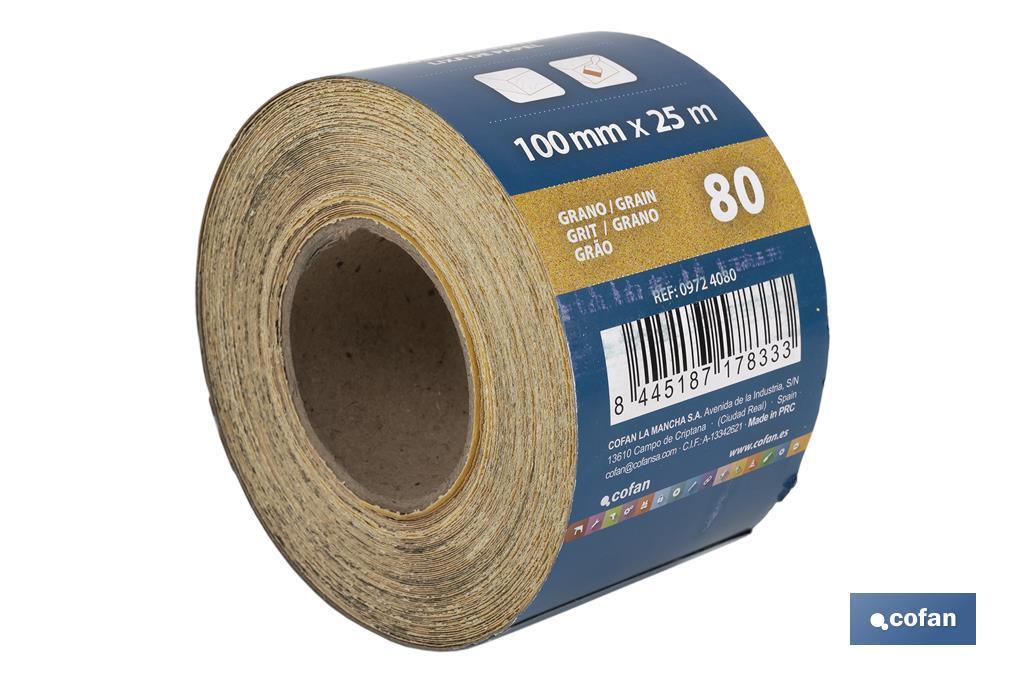 ROLLO LIJA DE PAPEL 100 X 25 M. G.80 (PACK: 1 UDS)